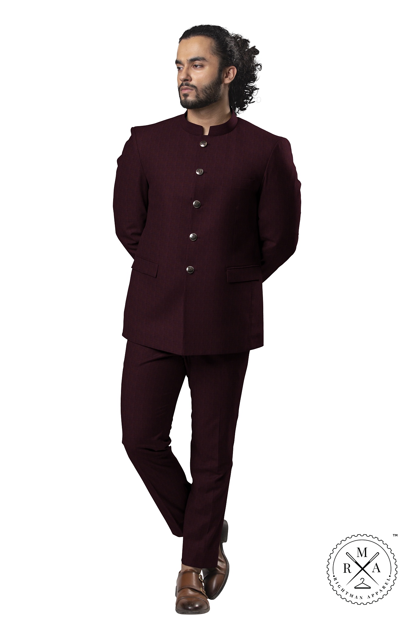 Matt TR Wine Jodhpuri Suit SU54